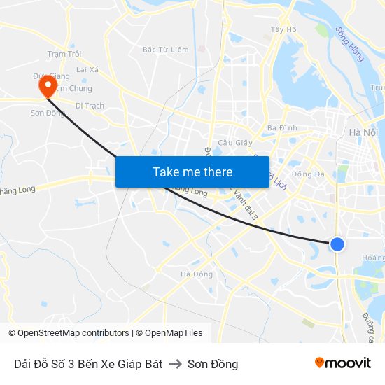 Dải Đỗ Số 3 Bến Xe Giáp Bát to Sơn Đồng map