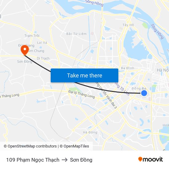 109 Phạm Ngọc Thạch to Sơn Đồng map