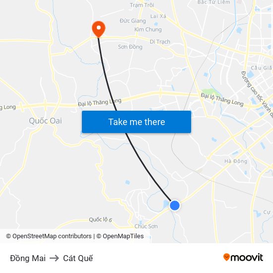 Đồng Mai to Cát Quế map