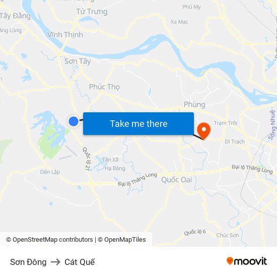 Sơn Đông to Cát Quế map