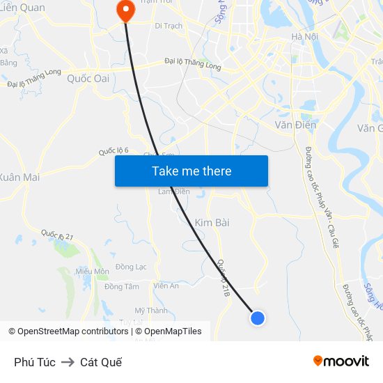 Phú Túc to Cát Quế map