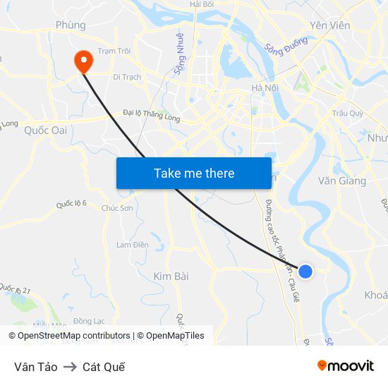 Vân Tảo to Cát Quế map