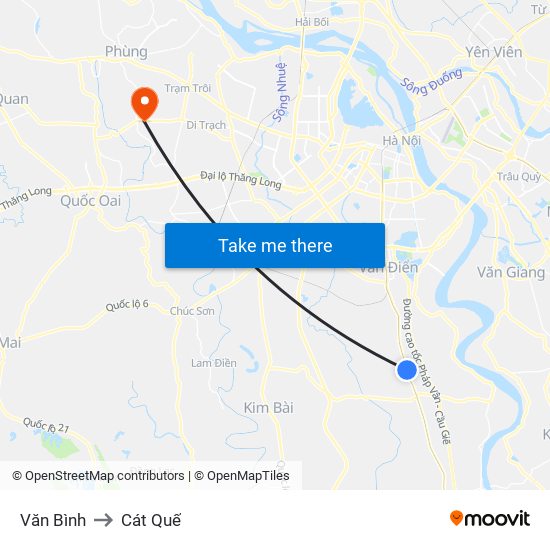 Văn Bình to Cát Quế map