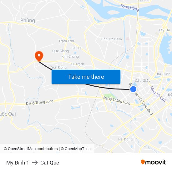 Mỹ Đình 1 to Cát Quế map