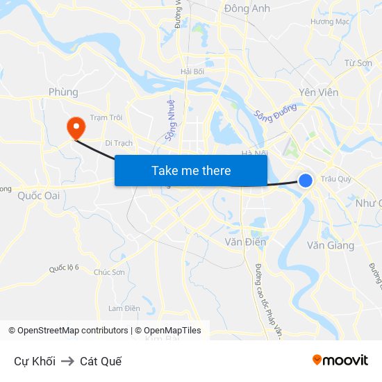 Cự Khối to Cát Quế map