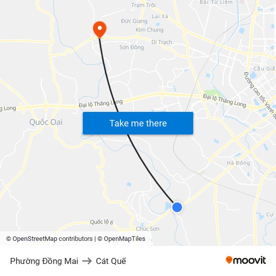 Phường Đồng Mai to Cát Quế map