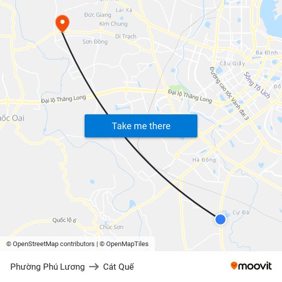 Phường Phú Lương to Cát Quế map