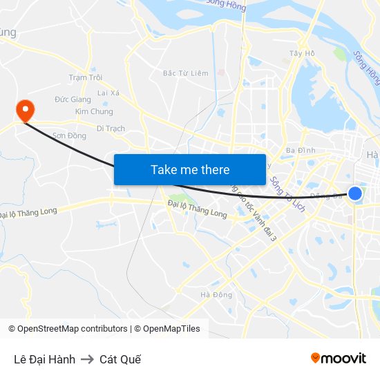 Lê Đại Hành to Cát Quế map