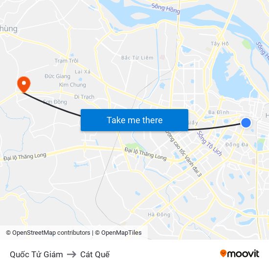 Quốc Tử Giám to Cát Quế map