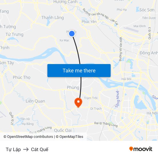 Tự Lập to Cát Quế map