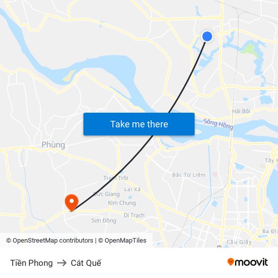 Tiền Phong to Cát Quế map