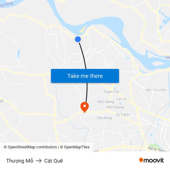 Thượng Mỗ to Cát Quế map