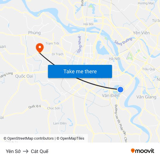 Yên Sở to Cát Quế map