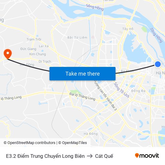 E3.2 Điểm Trung Chuyển Long Biên to Cát Quế map