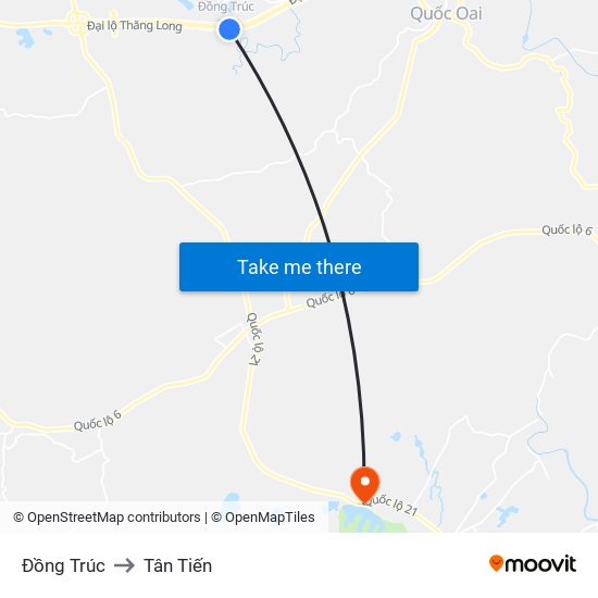 Đồng Trúc to Tân Tiến map