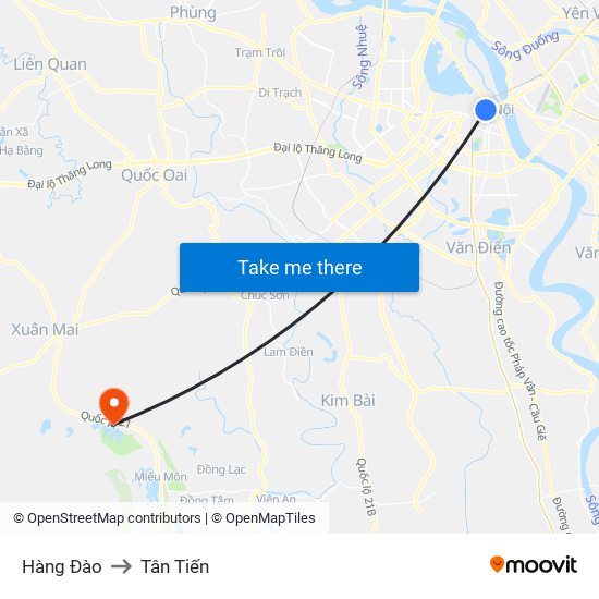 Hàng Đào to Tân Tiến map