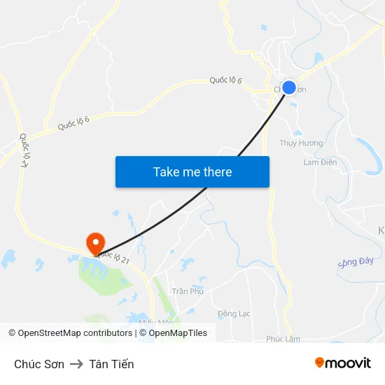 Chúc Sơn to Tân Tiến map