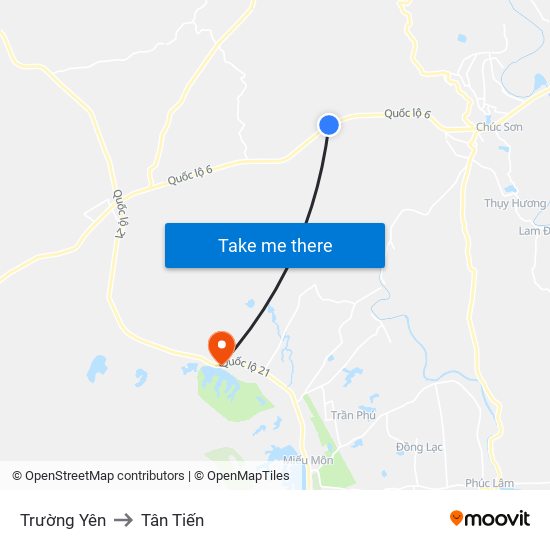 Trường Yên to Tân Tiến map