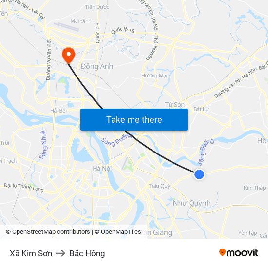 Xã Kim Sơn to Bắc Hồng map