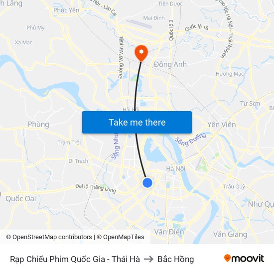 Rạp Chiếu Phim Quốc Gia - Thái Hà to Bắc Hồng map