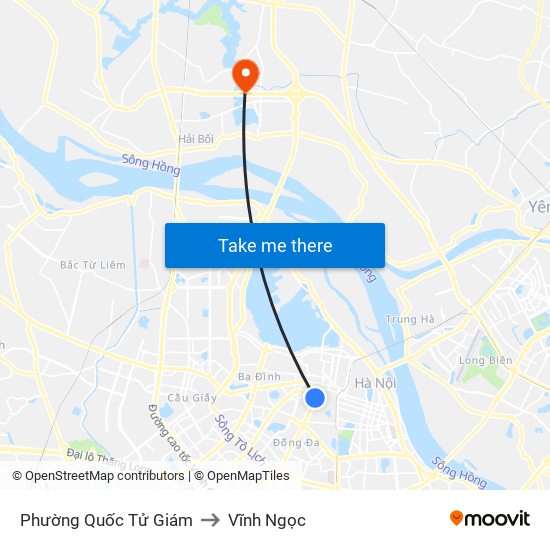 Phường Quốc Tử Giám to Vĩnh Ngọc map