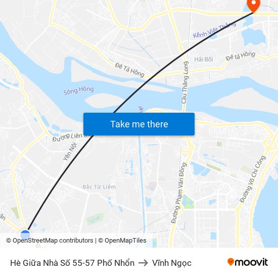 Hè Giữa Nhà Số 55-57 Phố Nhổn to Vĩnh Ngọc map