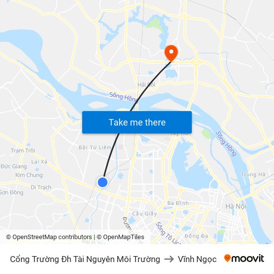 Cổng Trường Đh Tài Nguyên Môi Trường to Vĩnh Ngọc map