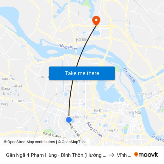 Gần Ngã 4 Phạm Hùng - Đình Thôn (Hướng Đi Khuất Duy Tiến)-Cột Sau to Vĩnh Ngọc map