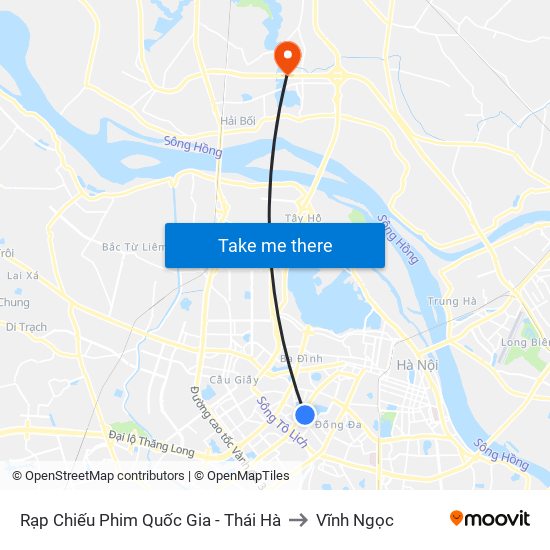 Rạp Chiếu Phim Quốc Gia - Thái Hà to Vĩnh Ngọc map