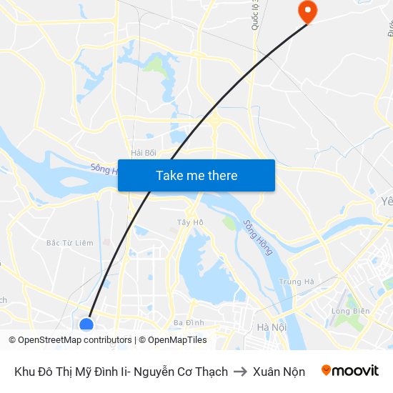 Khu Đô Thị Mỹ Đình Ii- Nguyễn Cơ Thạch to Xuân Nộn map