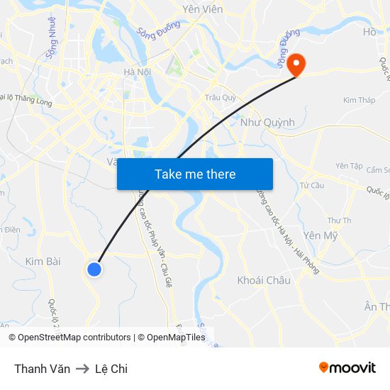 Thanh Văn to Lệ Chi map