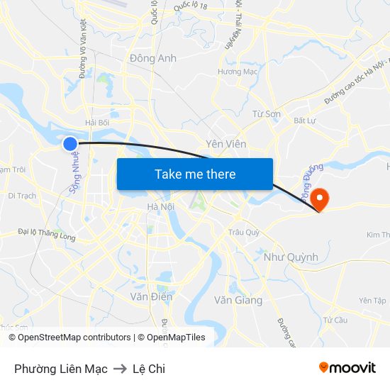 Phường Liên Mạc to Lệ Chi map