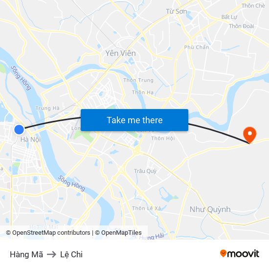 Hàng Mã to Lệ Chi map