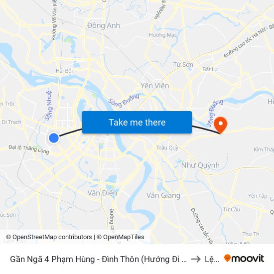 Gần Ngã 4 Phạm Hùng - Đình Thôn (Hướng Đi Khuất Duy Tiến)-Cột Sau to Lệ Chi map