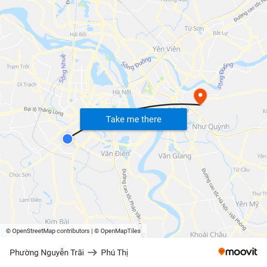 Phường Nguyễn Trãi to Phú Thị map