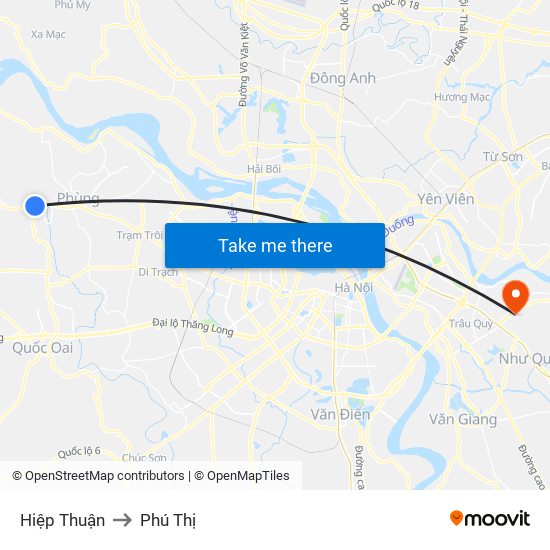 Hiệp Thuận to Phú Thị map