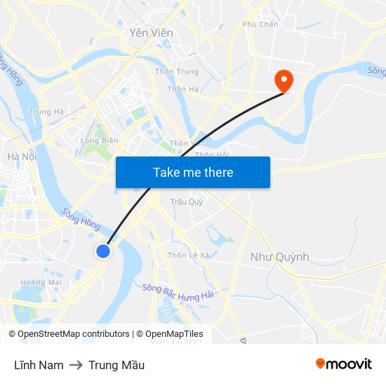 Lĩnh Nam to Trung Mầu map