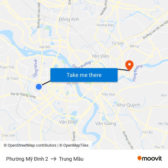 Phường Mỹ Đình 2 to Trung Mầu map