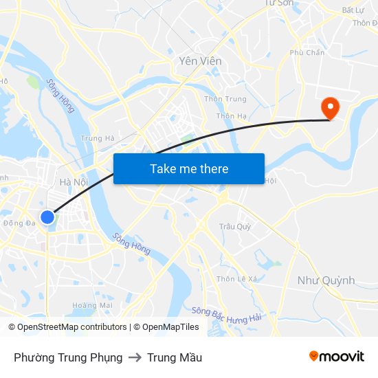 Phường Trung Phụng to Trung Mầu map