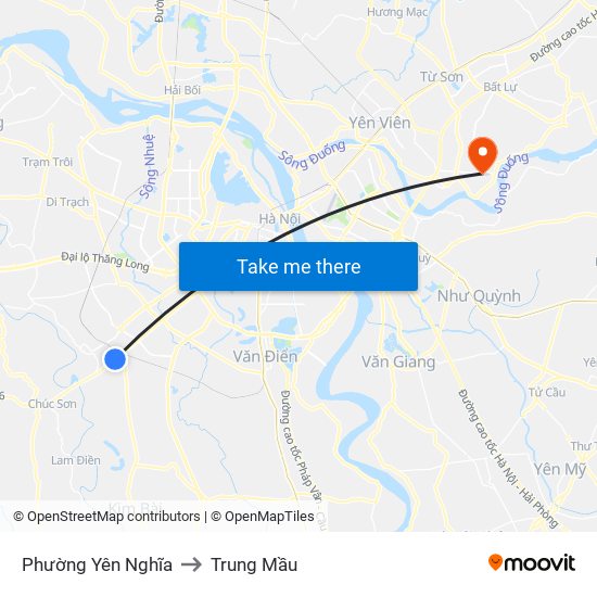 Phường Yên Nghĩa to Trung Mầu map