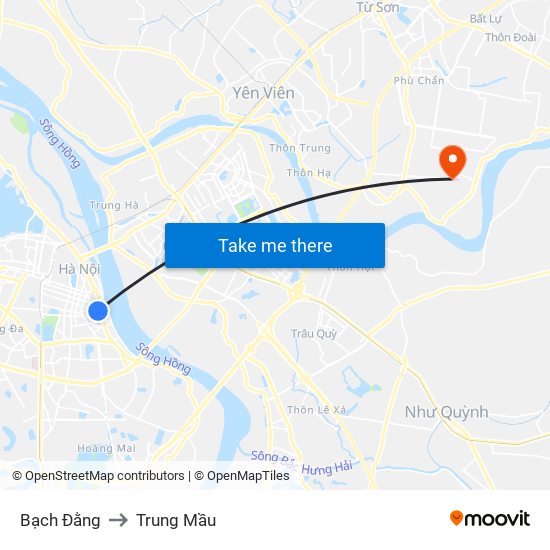 Bạch Đằng to Trung Mầu map