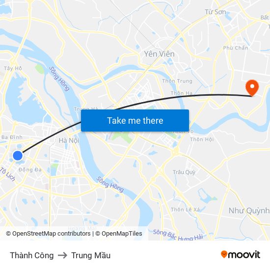 Thành Công to Trung Mầu map