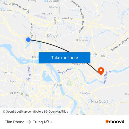 Tiền Phong to Trung Mầu map