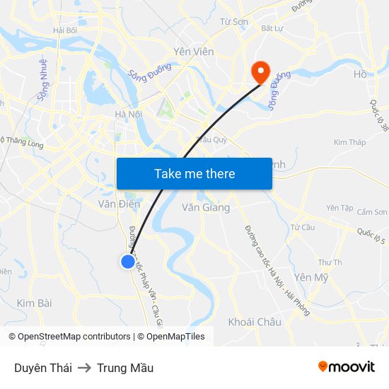 Duyên Thái to Trung Mầu map