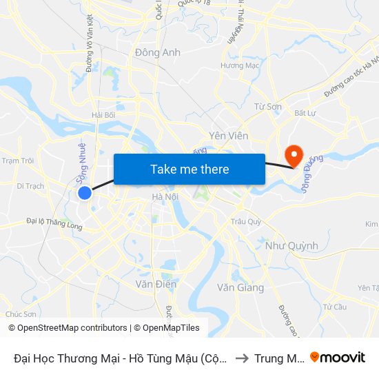 Đại Học Thương Mại - Hồ Tùng Mậu (Cột Sau) to Trung Mầu map