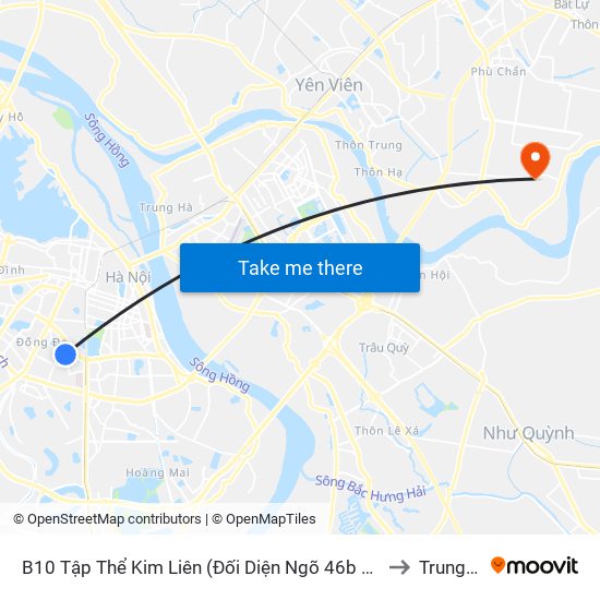 B10 Tập Thể Kim Liên (Đối Diện Ngõ 46b Phạm Ngọc Thạch) to Trung Mầu map