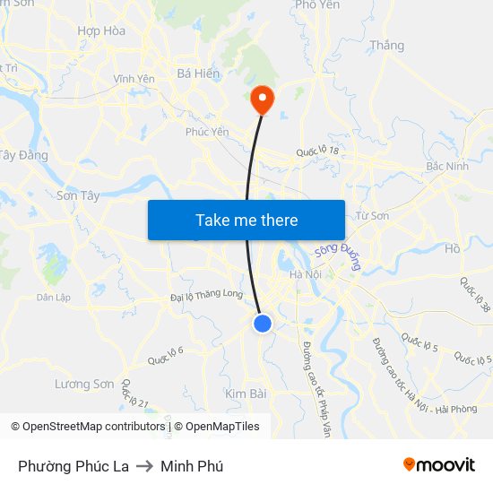 Phường Phúc La to Minh Phú map