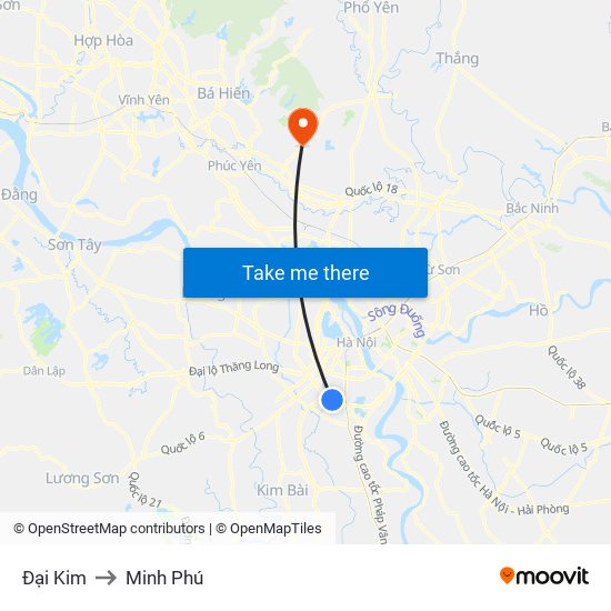 Đại Kim to Minh Phú map