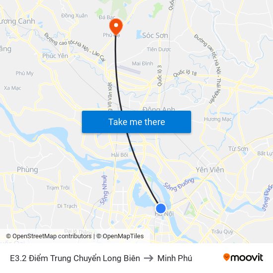 E3.2 Điểm Trung Chuyển Long Biên to Minh Phú map