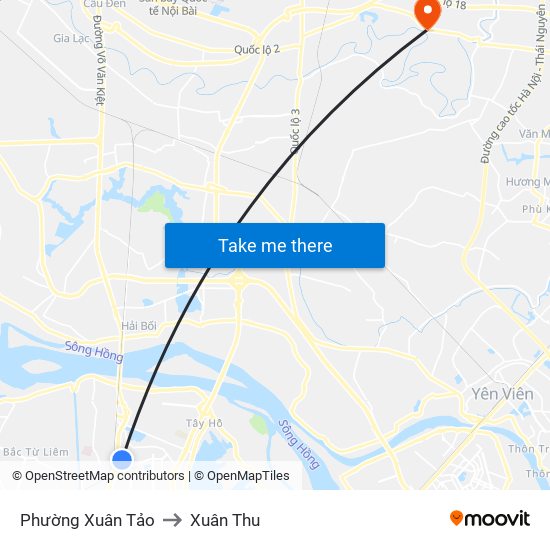 Phường Xuân Tảo to Xuân Thu map